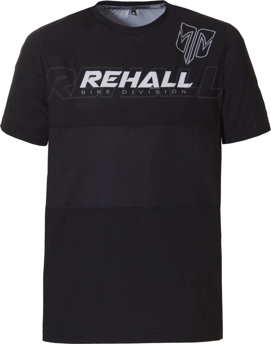 Rehall PHILL-R Heren Fietsshirt Korte Mouw Mountainbike Shirt Sportshirt Zwart