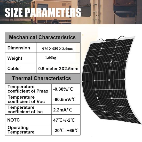 Xinpuguang - Zonnepaneel - Waterdicht - Flexibel zonnepaneel - Fotovoltaïsch paneel
