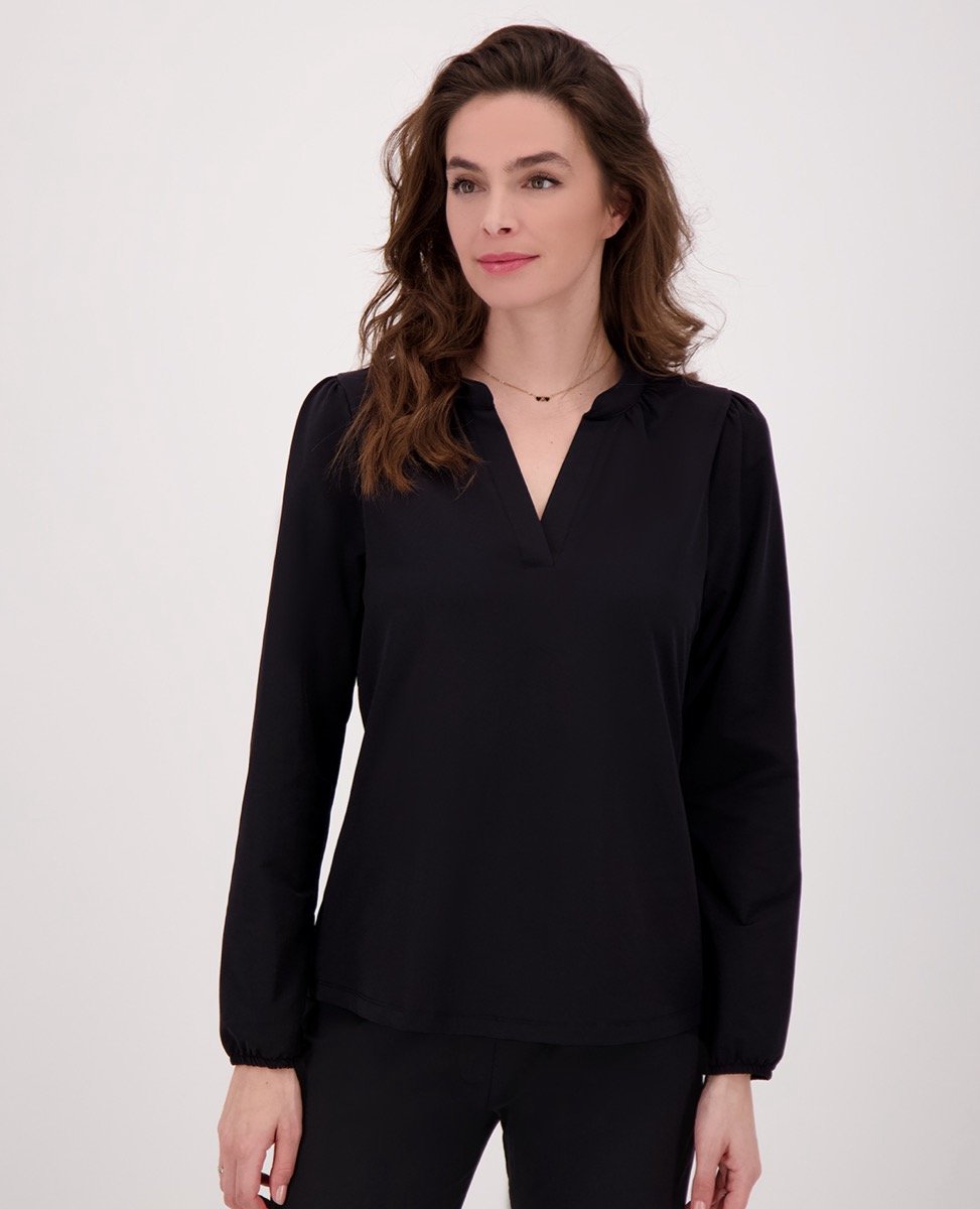 Je m'appelle Travelstof Top - Dames - Zwart - Maat L