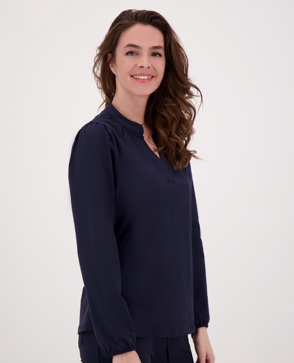 Je m'appelle Travelstof Top - Dames - Blauw - Maat XS