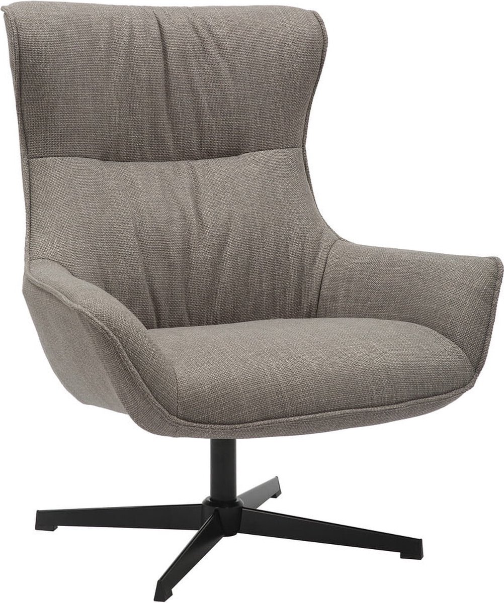 Fauteuil Charlotte Taupe - Polyester - Zithoogte 42 cm - Zitdiepte 50 cm