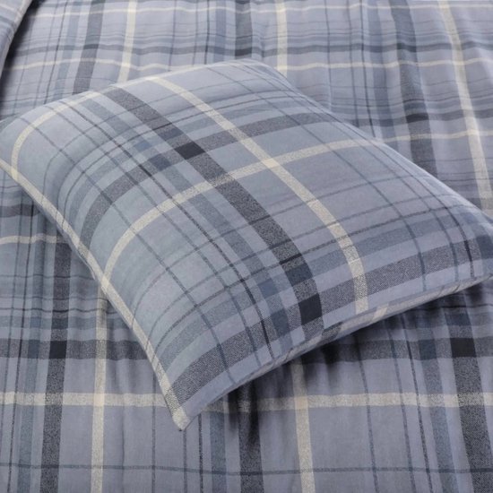Droomtextiel Flanel Dekbedovertrek Solden Blauw - 200x200/220 cm - Super Zacht — afbeelding 4