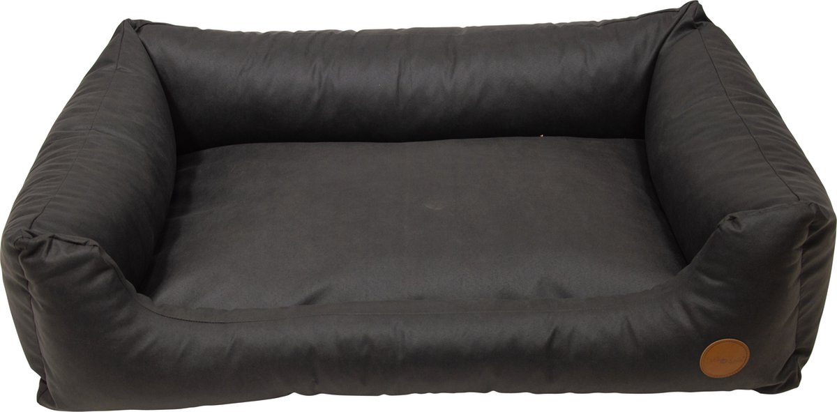 Jack and Vanilla Timeless Classy Sofa - Hondenmand - Kunstleer - Zwart - Maat XL: 120x82x27 cm