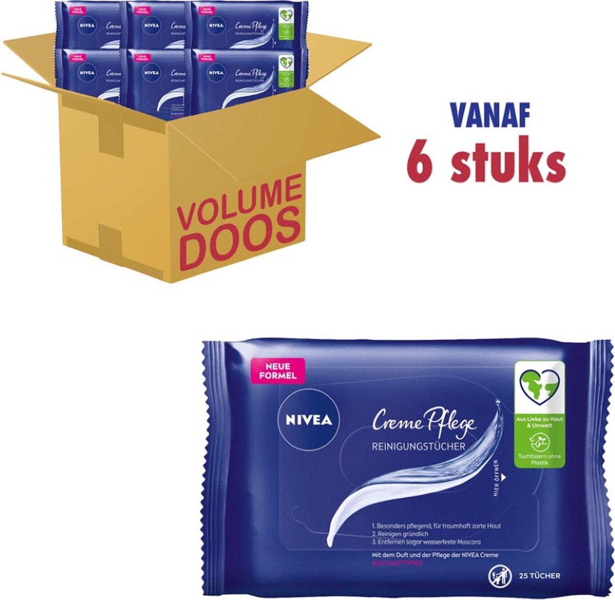 Nivea Nivea Cream Care Reinigingsdoekjes - 6 x 25 pieces