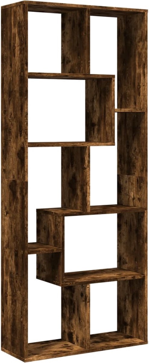 vidaXL - Kamerscherm - / - boekenkast - 67x25x161,5 - cm - hout - gerookt - eiken