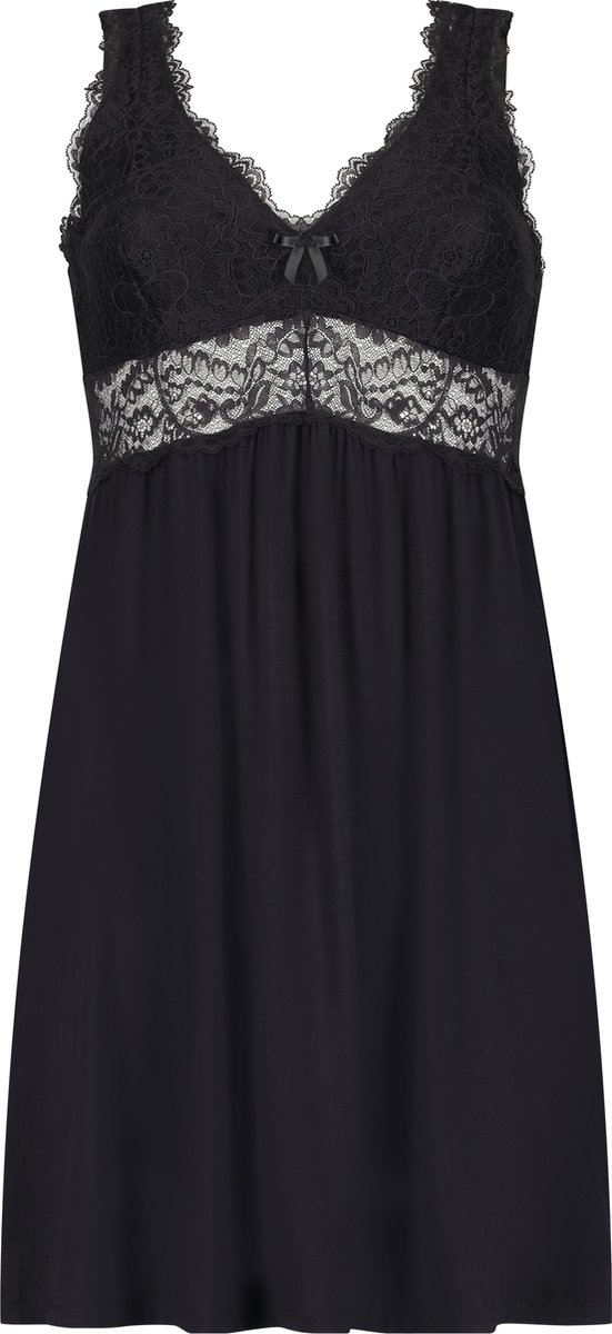 Hunkemöller Dames Nachtmode Slipdress Jersey - Zwart