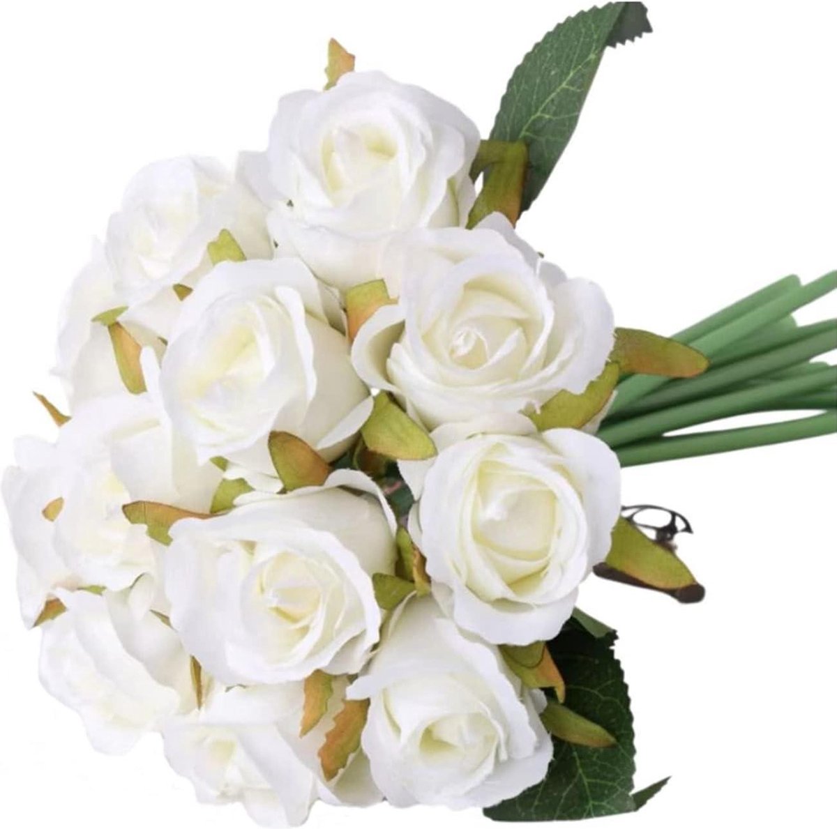 12 kunstzijden rozen boeketten voor bruiloft decoratie - kunstbloemen - kleine rozen - thuiskantoorfeesten kunstboeket