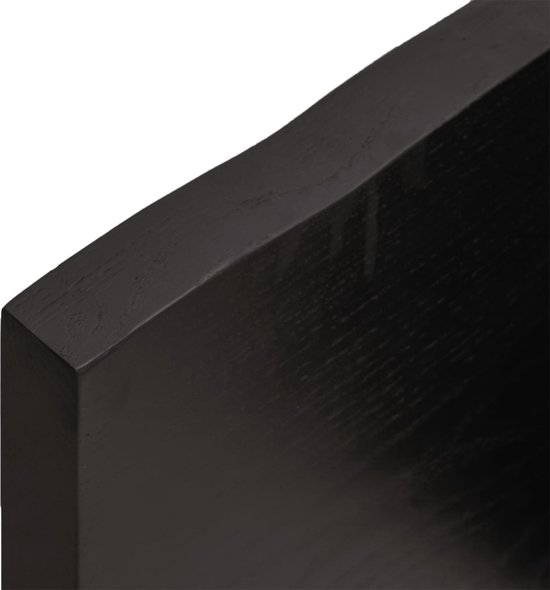 Plateau de table de rechange vidaXL - Plateau de table en chêne - Plateau de table 200 x 60 x (2-4) cm eikenhout traité marron foncé - Table basse - Table à manger - Table à manger en chêne