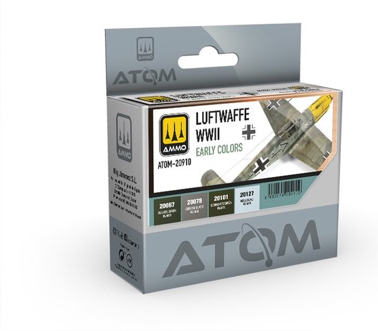 AMMO MIG 20910 ATOM - Luftwaffe WWII Early Colors - Set de Peinture Acryl 4x20 ml