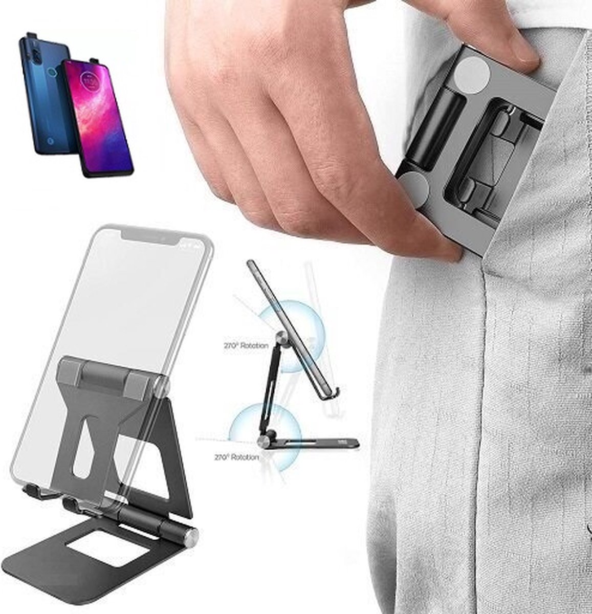 Motorola One Hyper Bureauhouder Standaard