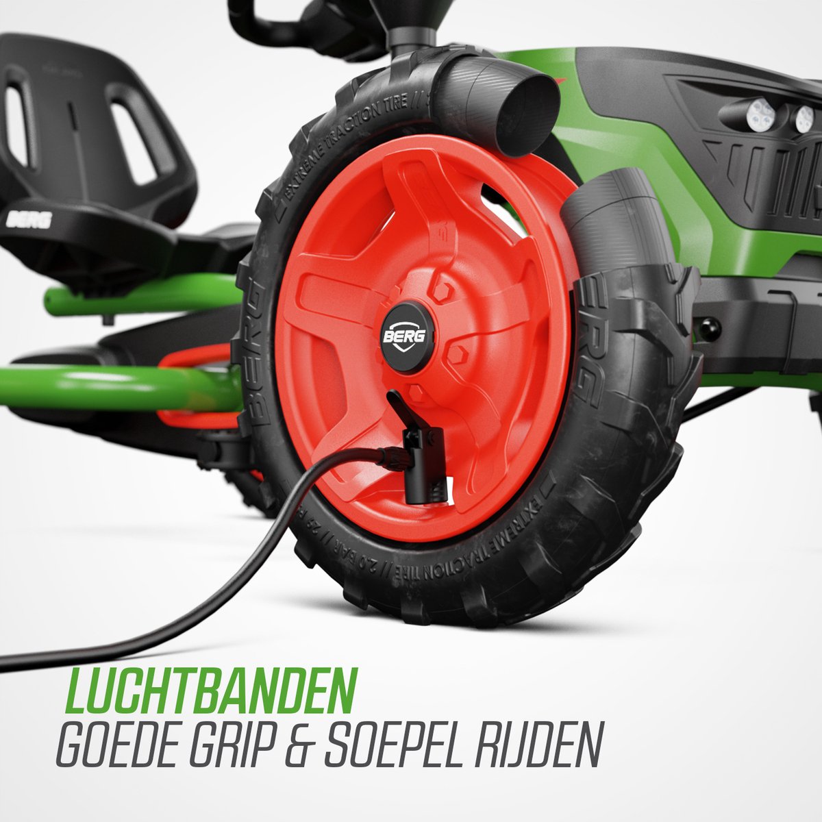BERG Buddy Fendt® Skelter - 3+ Jaar - Verstelbare Stoel - Vrijloopautomaat - Officieel licentiemodel - Groen/Rood — afbeelding 7