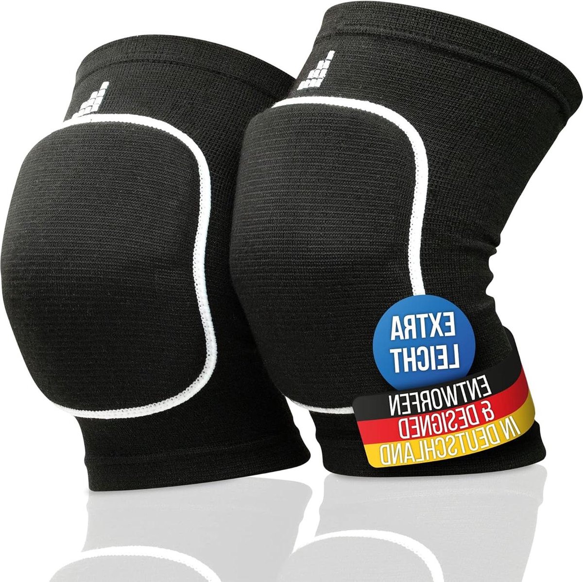 Kniekussen ULTRALIGHT ademend rekbaar zacht kniebescherming zaalsport outdoor handbal volleybal mountainbiking zwart XL