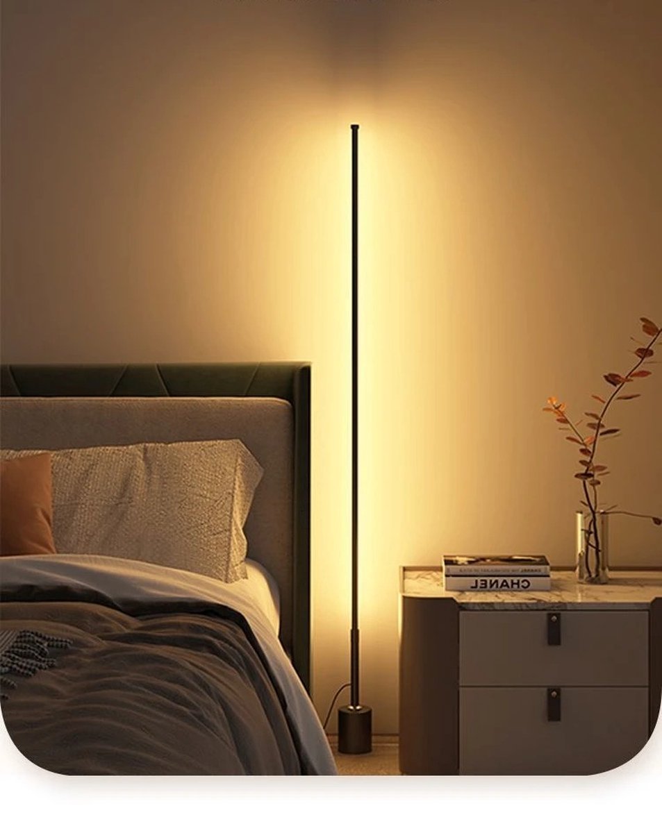 Roroa Verticale vloerlamp LED Lampen Woonkamer Verlichting Zwart 100CM