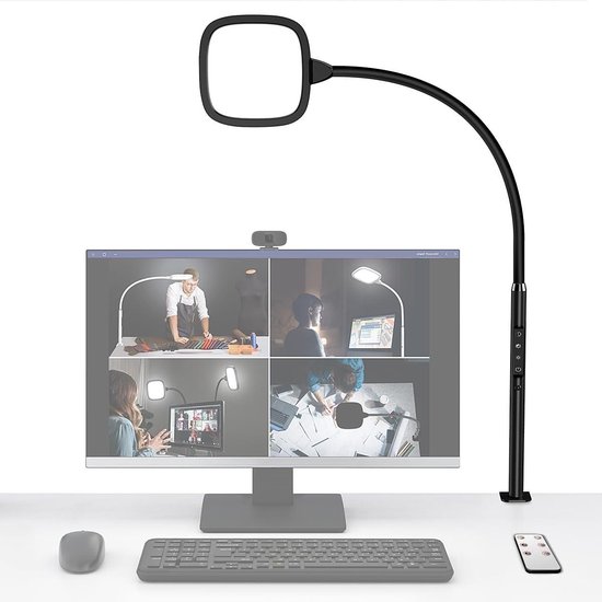 Hapfish Bureaulamp LED met klembalk, 20W superwidge dimbare bureaulamp met afstandsbediening, meerdere helderheids- en kleurtemperatuuropties, tafellamp voor kantoor, monitor, studio Hapfish Bureaulamp LED met klembalk, 20W superwidge dimbare bureaulamp met afstandsbediening, meerdere helderheids- en kleurtemperatuuropties, tafellamp voor kantoor, monitor, studio