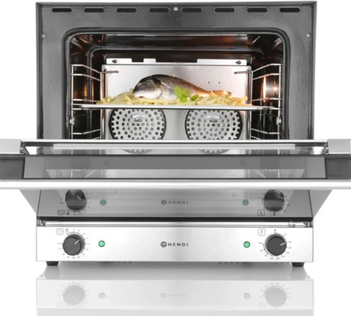 HENDI Heteluchtoven – 62L – 50˚C tot 300˚C – 4 trays – 230V/2670W – roestvrij staal – foto 5