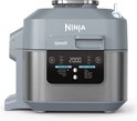 Grijze Ninja Speedi Rapid Cooker met digitaal display. Toont '20:00' en kookfuncties.