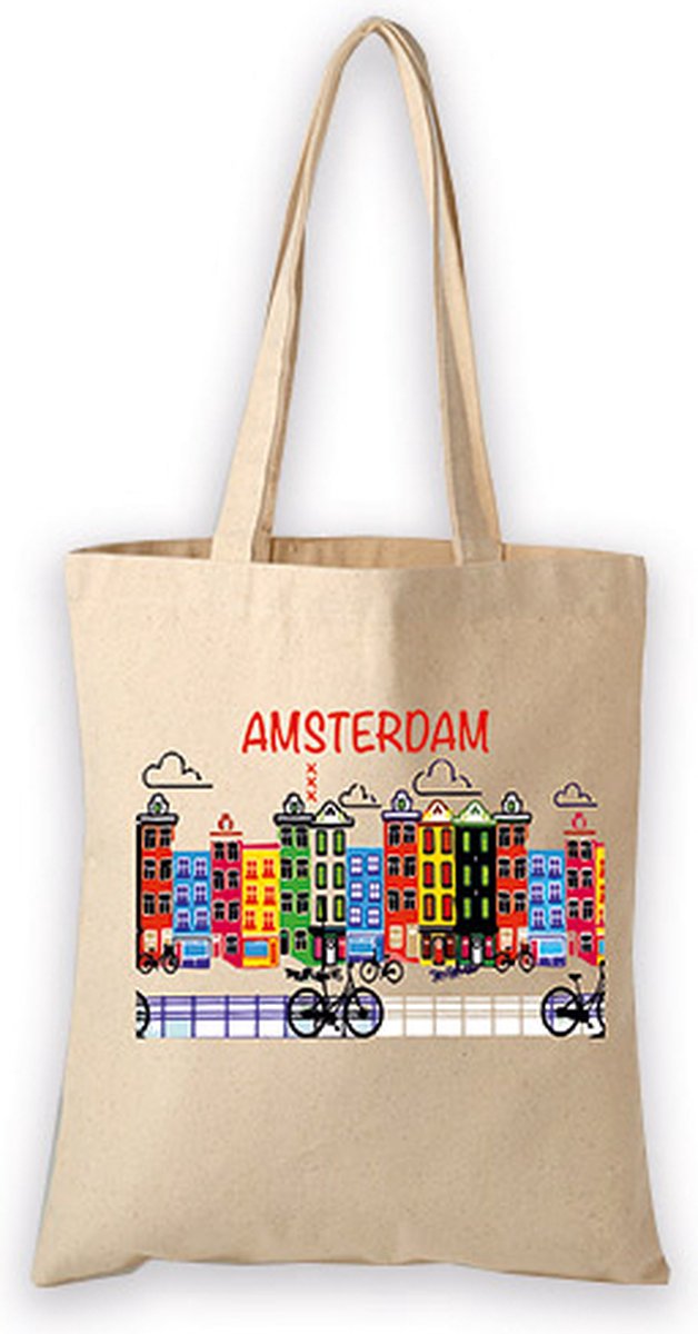 Canvas Tas - Amsterdam city bikes - katoenen tas - schoudertas dames - tassen dames - schoudertassen