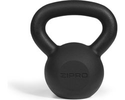Zipro Kettlebell 10kg, Gietijzer, Brede handgreep, Platte bodem, Eenvoudig elegant ontwerp, Klassieke kettlebell, Duidelijke markeringen, Homegym, Outdoor oefeningen, Zwart