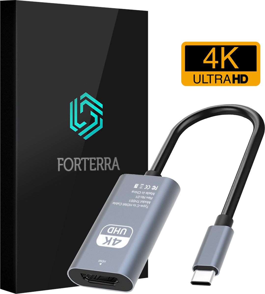 USB C naar HDMI - 4K 30 Hz USB C naar HDMI Adapter Kabel - 15 cm - Zwart