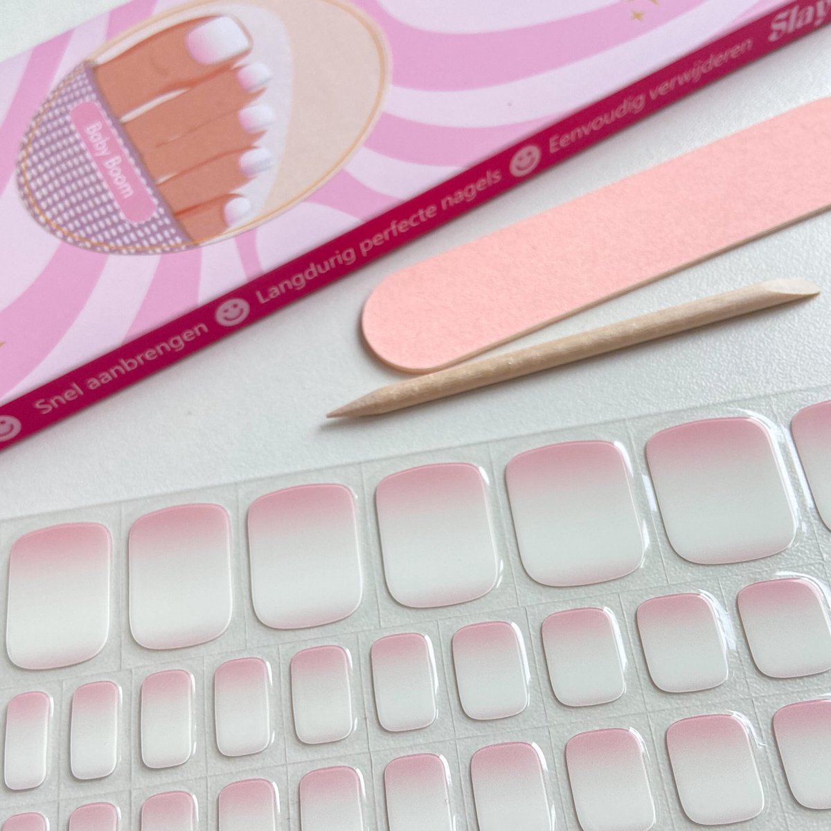 Goedkoopste Slayo© - Gellak Pedicure - Babyboom - Nagelstickers - Gel Nail Wrap - Nail Art Stickers - Nail Art - Gellak Nagels - Gel Nagel Stickers - LED/UV lamp nodig