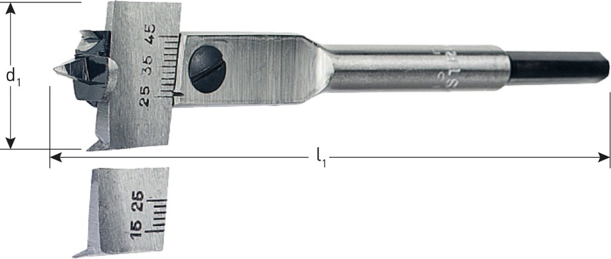 Rotec verstelbare speedboor, Ø 22-75 mm - l1: 170