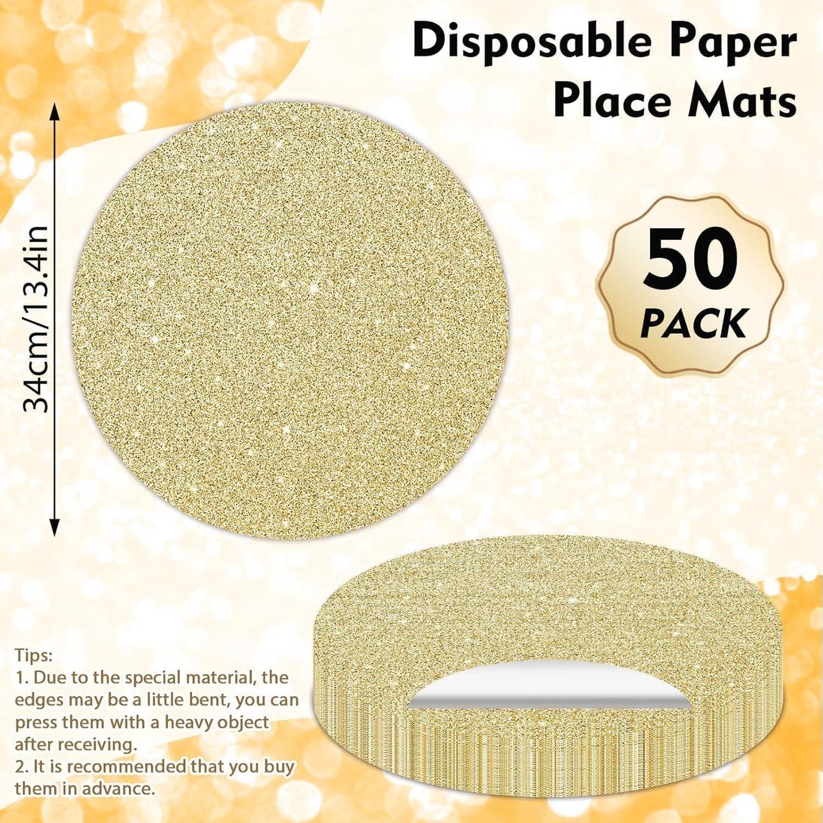 Le linge de maison Napperons ' Tulle et Paillettes' 30/30 cm