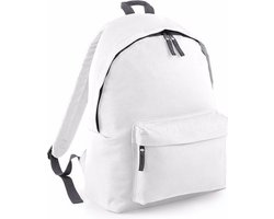 Hippe rugtas met voorvak wit/grijs 18 liter - rugzak