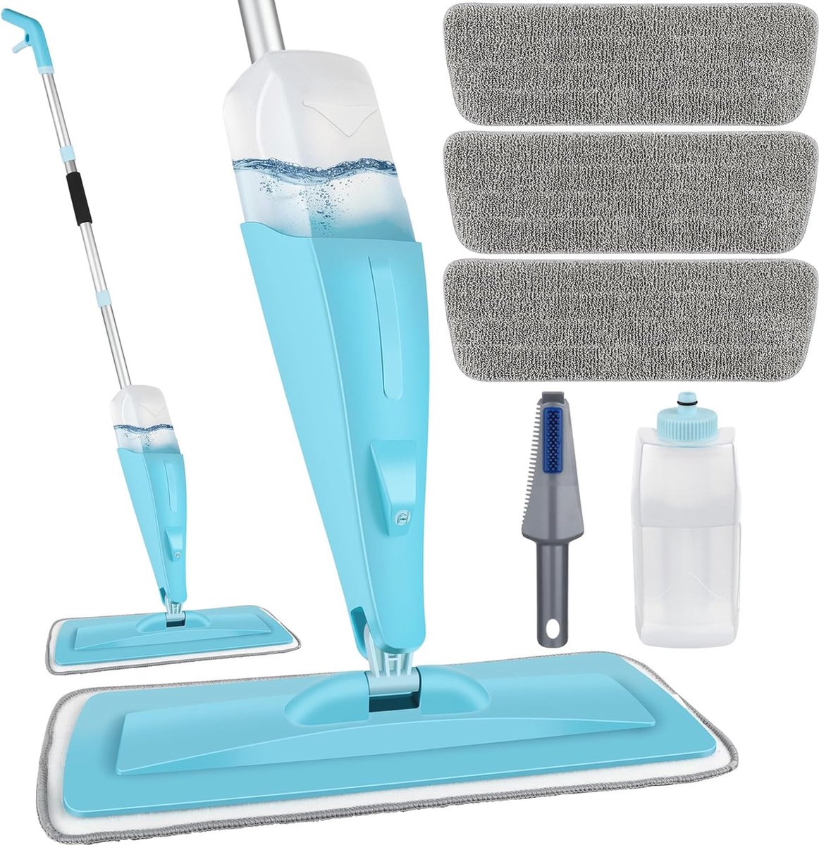 Goedkoopste Spray Mop voor Vloerreiniging - 135 cm Dweilen voor Hardhout, Laminaat, Tegels en Keramische Vloeren met Herbruikbare Microfiber Pads