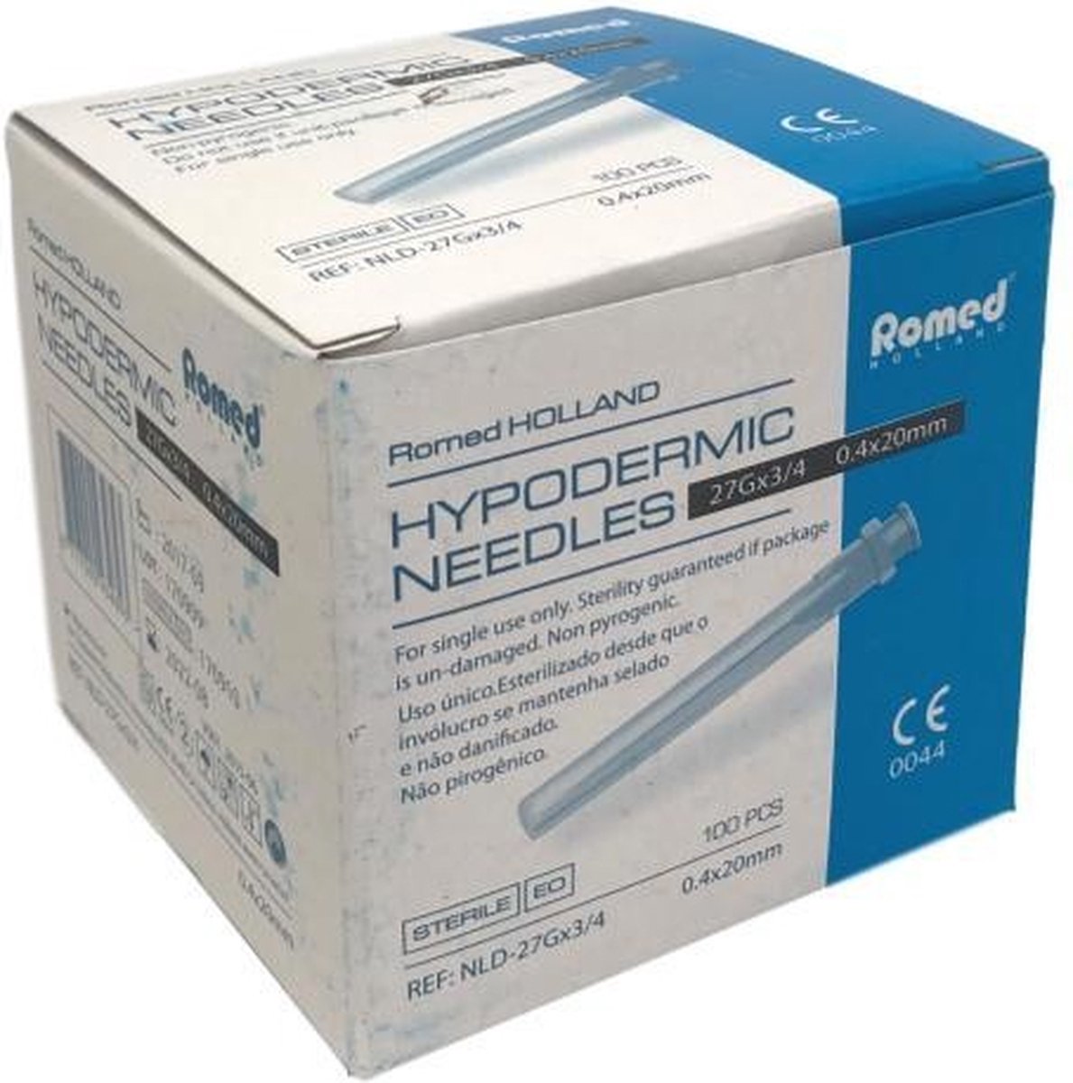 Goedkoopste Romed 100st injectienaalden 27G x 0.75 Romed - Zwart - Roestvrij Staal - Speciaal geslepen facet / pijnloze injectie - Steriel verpakt