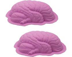 Chocoladevorm Siliconen - Bakvorm Siliconen Halloween Hersenvorm Brain Silicone 2 Stuks Taartvorm Bakken Brain Shape Brain Mould.