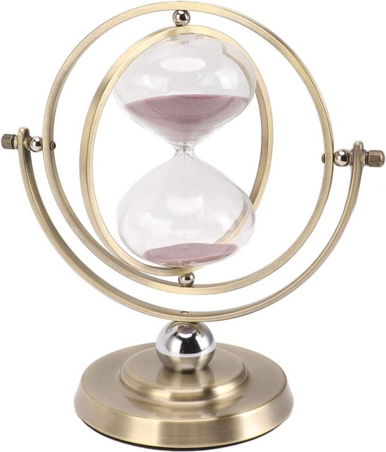 Foto: Zandloper timer 15 30 minuten nordic modern sand timer klok 720 roterend metalen uur glazen zandglas thuis bureau kantoordecoratie m 15 minuten 