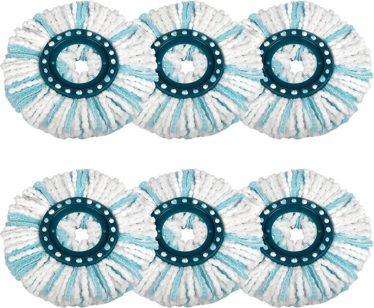 6 stuks machinewasbare vloerwisser reservekoppen voor Clean Twist Disc Mop Clean Twist Disc Ergo vloerwisser
