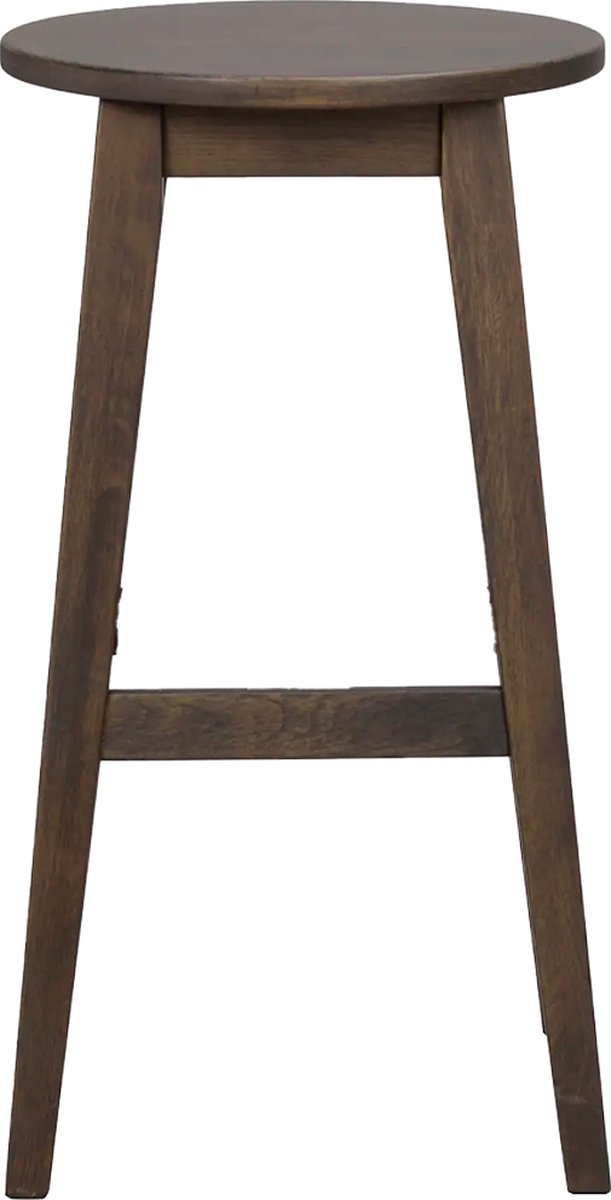Rowico Home Austin Barkruk Walnoot - Hout - Barkruk zonder Rugleuning - Zonder Armleuning - Rond - Voor Kookeiland - Zithoogte 65 cm