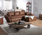 Bol.com Bank Loana bruin 275x185 cm hoekbank slaapfunctie ottomane variabele aanbieding