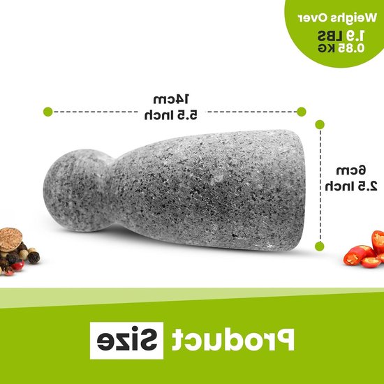 Stamper - Ongepolijst zwaar granieten stamper Stone (niet inbegrepen mortel) - Bell