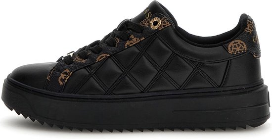 Guess Dattice Dames Sneakers Laag Gewatteerd Black/Brown