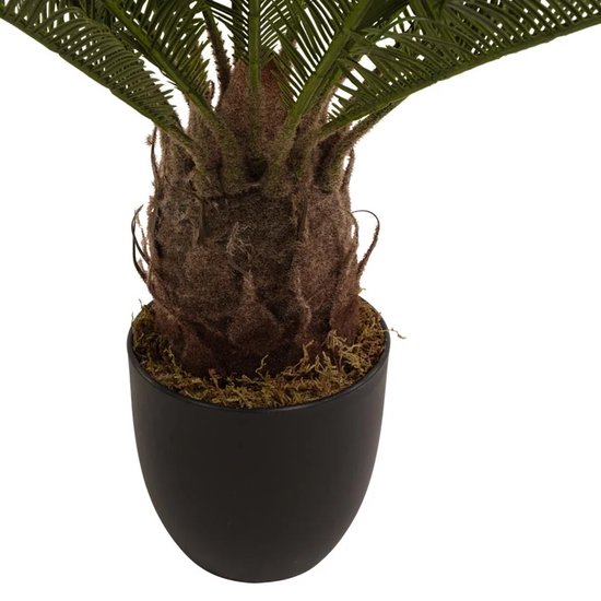 Lesli Living Plante Artificielle Palmier Tropical - en pot d'intérieur - noir - 60 cm - soie - plantes artificielles pour la maison ou le bureau