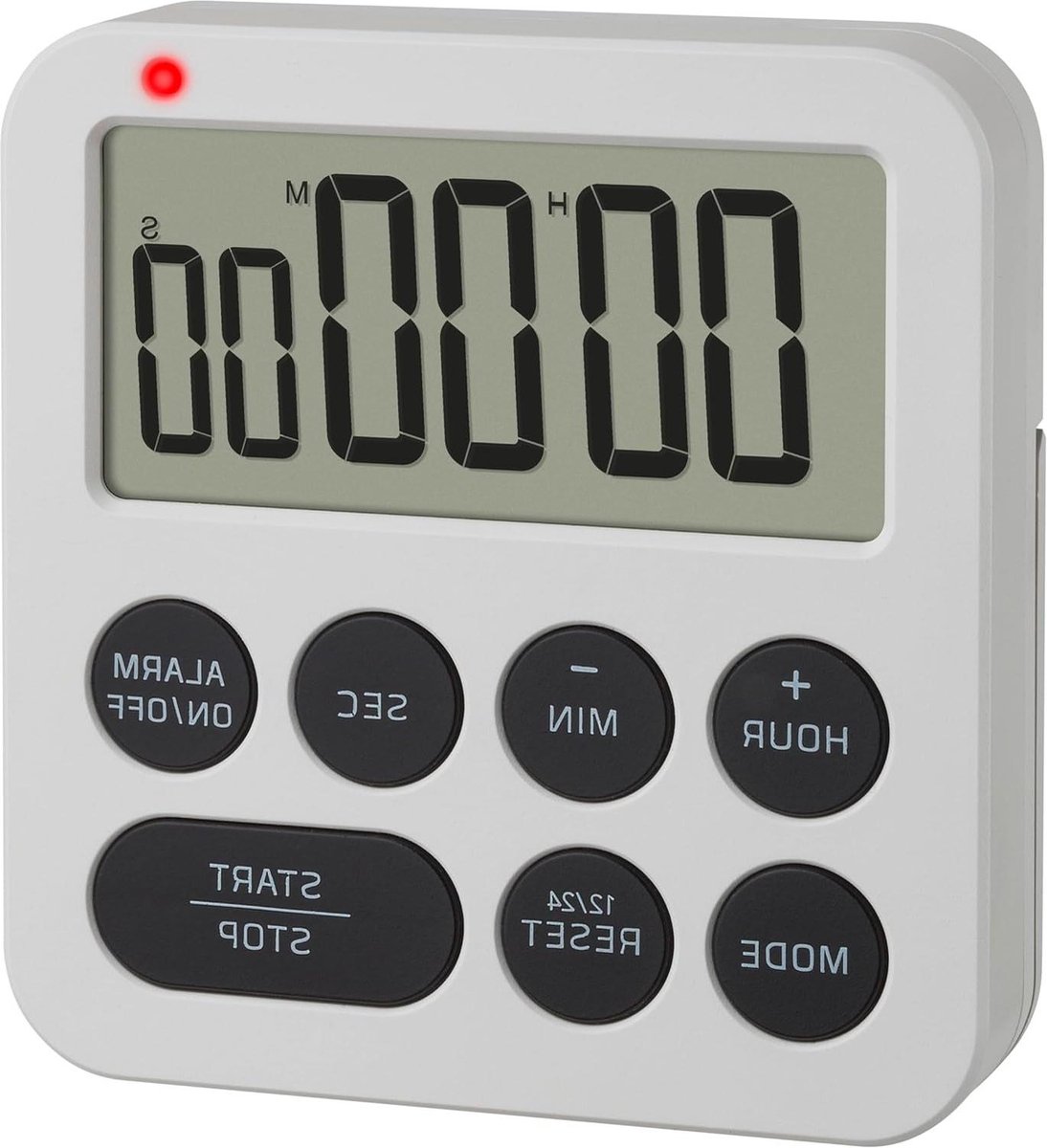 Digitale kookwekker met stopwatch en wekker eierwekker huiswerkwekker LED waarschuwingslicht 2 volumeniveaus magnetisch tot 99u-59min-59s kookwekker digitaal