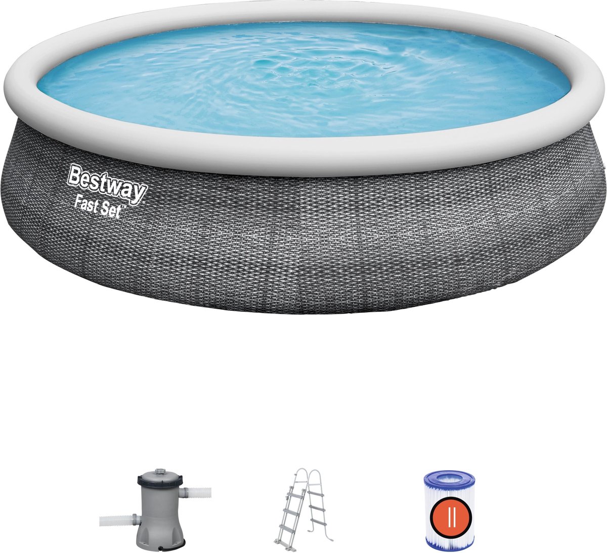 Bestway Easy Pool Set Met Pomp Rattan Look 4.57M X 1.07M