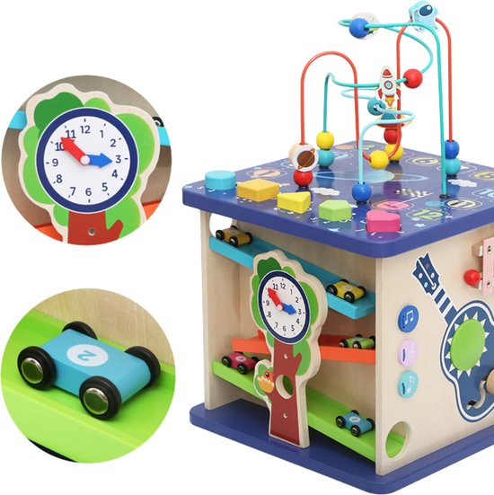 Buxibo Montessori Activiteitenkubus - Busy Board Stimulatie voor Peuter Ontwikkelling Intelligentie - Interactieve Speelhuis voor Vaardigheden en Moto van Buxibo — afbeelding 3