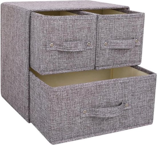 Hansiro Opvouwbare opbergbox voor ondergoed en sokken, set van 4