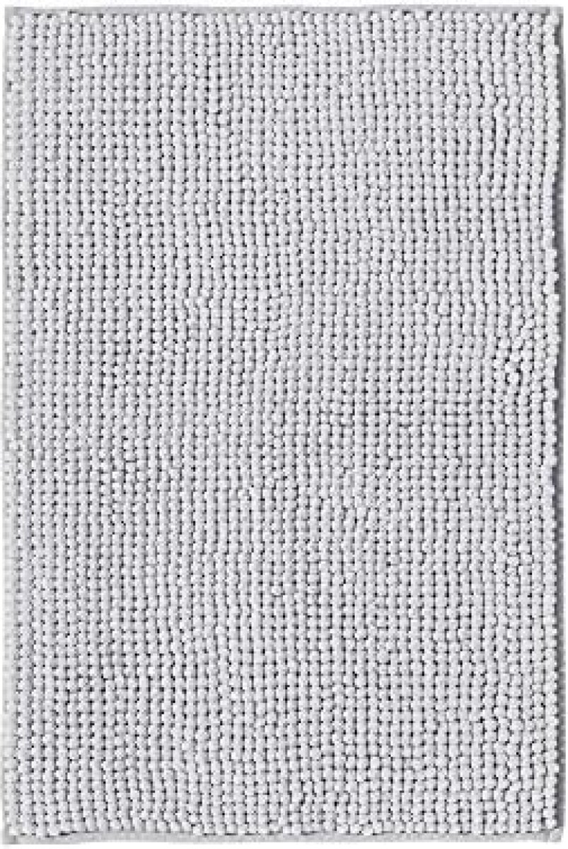 Badmat Anti-Slip van zacht Chenille | Super absorberend en machinewasbaar | Voor de badkamer, douche, bad of als WC mat | Grijs - 50x80 cm