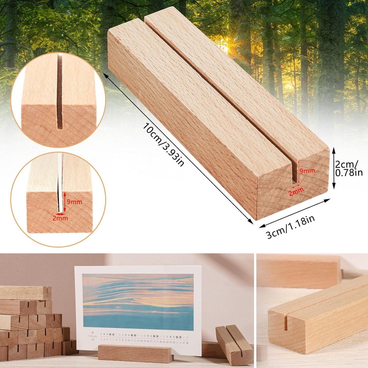 Houten plaats kaarthouders, 20 stuks rustieke bruiloft tafel nummers houder houten menu houder - naam kaarthouder houten memohouder fotoclip houder voor bruiloft decoraties en feest