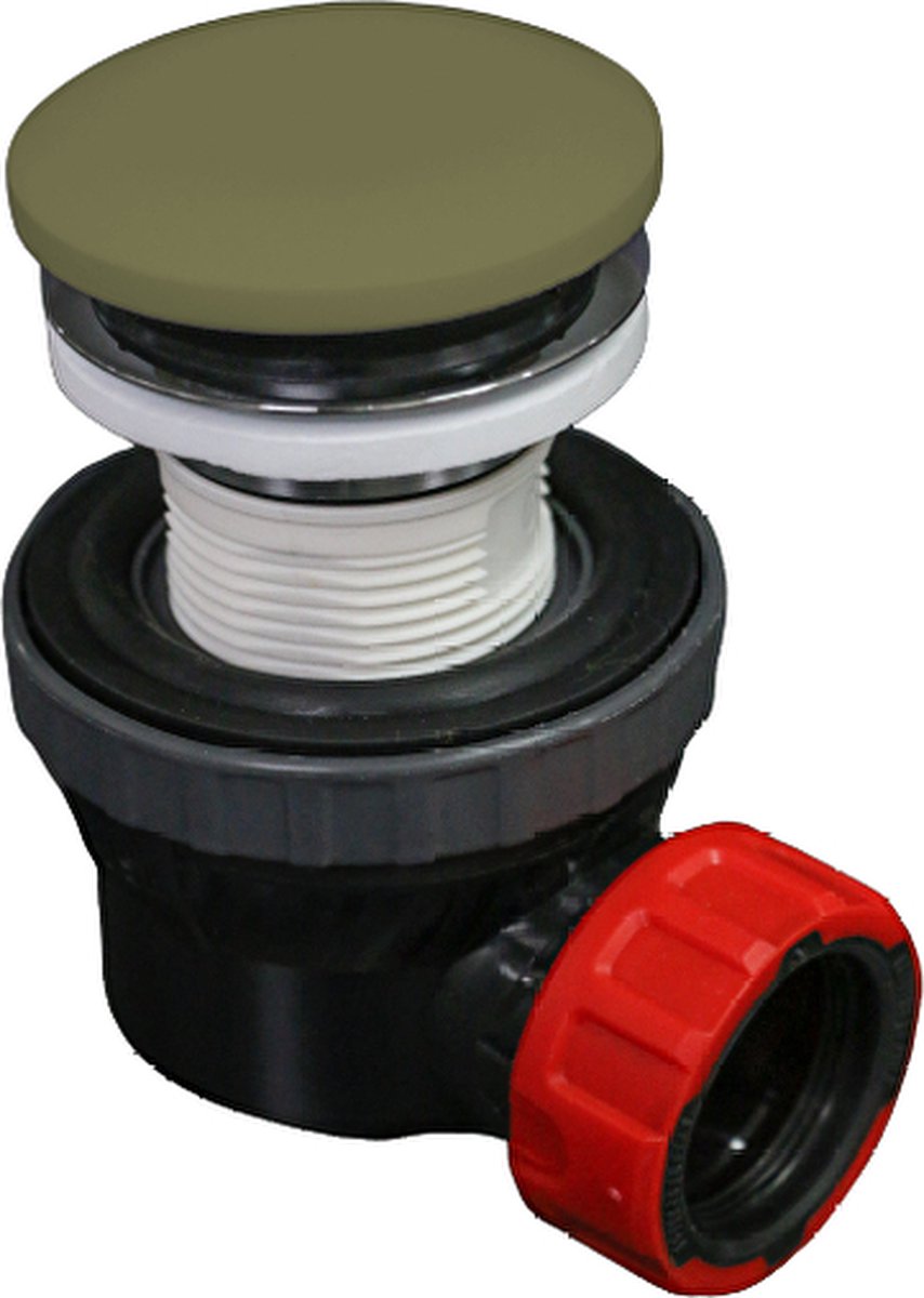 MONDIAZ Ruimte besparende click sifon 6,7cm hoog Solid surface rond Army