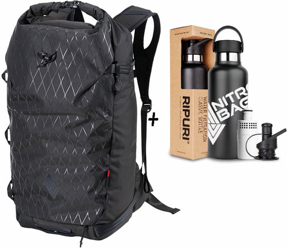 NITRO Toeristische rugzak Rugzak Splitpack 30 X Ripuri Set 22L Phantom Zwart