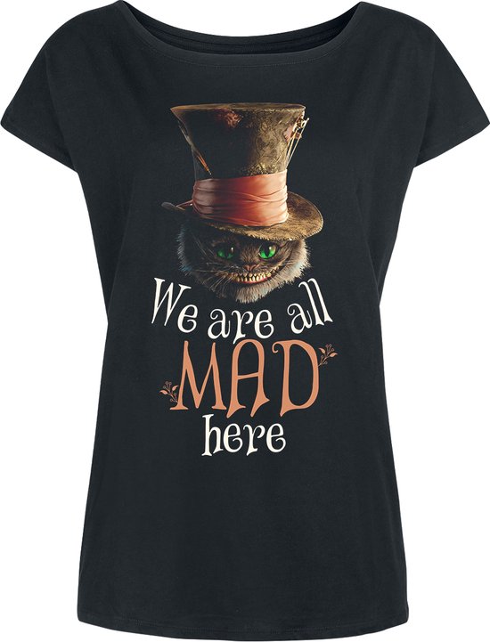 Disney Alice au Pays des Merveilles Tshirt Femme -L- Cheshire Cat Mad Zwart