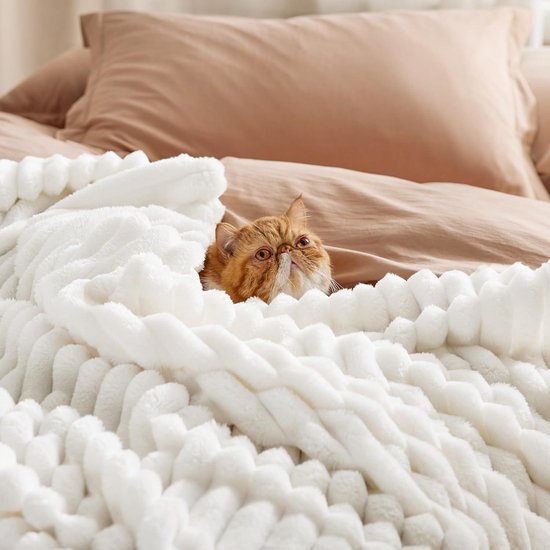 BEDSURE Behaaglijke deken, wollige deken, fleecedeken, zacht, warm, grof ribdeken, comfortabele sprei voor bed en bank, donkergrijs, 150 x 200 cm