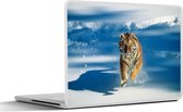 Sticker pour ordinateur portable - 11,6 pouces - Tigre - Neige - Enclos