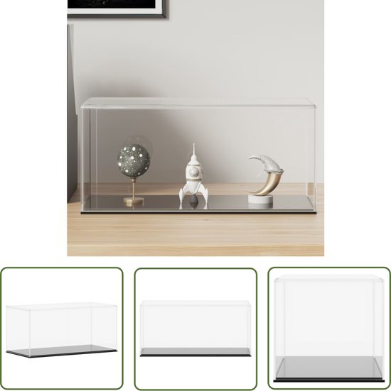 DOFOPO Heldere acryl vitrine, zelfmonteerbare showbox, acryl box voor modelauto's, verzamelstukken, stofdichte Lego vitrine, 45 x 20 x 15 cm