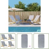 Serviettes de plage The Living Store 4 pièces 400 g/m² 60x135 cm tissu gris - Serviettes de plage - Serviette de plage - Tissu éponge - Matière douce - Antidérapant